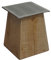 Tabouret HWC-L76, Pouf en Bois, Bois Massif Industriel certifié MVG, Naturel avec Aspect métal