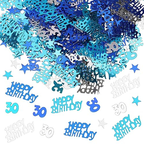 GoldRock Konfetti 30 Geburtstag Deko Blau,500 Stück Tischdeko 30. Geburtstag Deko,Deko 30 Geburtstag Mann Frau,Streudeko Geburtstag 30er,Luftschlangen Geburtstagsdeko 30,30 Geburtstag Männer Partydeko