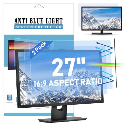 LAMA [2 Pacchetti Pellicola salvaschermo da 27 Pollici con Blocco della Luce Blu, Filtro per Schermo del Monitor del Computer da 27 (LxA: 23,54 x13,26), Anti Luce Blu/Antiriflesso/Anti-UV/Protezio