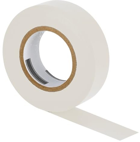 ISOLATECH 5 Rollen PVC Isolierband Weiß 19mm x 20 Meter x 0,15mm VDE 0340-3-1 2002-03 DIN EN 60454-3-1 flammwidrig rückstandsfrei entfernbar