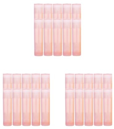 3 Set mit 10 x 5 g leeren Lippenstift-Tuben, nachfüllbar, Lipgloss, Balsam, Fläschchen, Rosa