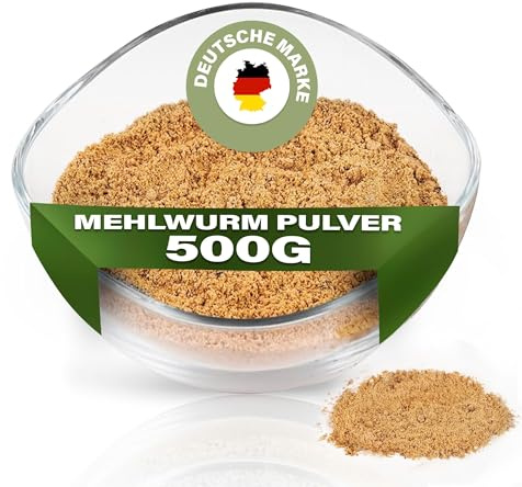 ENTAVA Mehlwurm Pulver (500g) - Insektenmehl aus dem gelben Mehlwurm - proteinhaltige Futtermittelergänzung für Hunde, Katzen und Insektenfresser