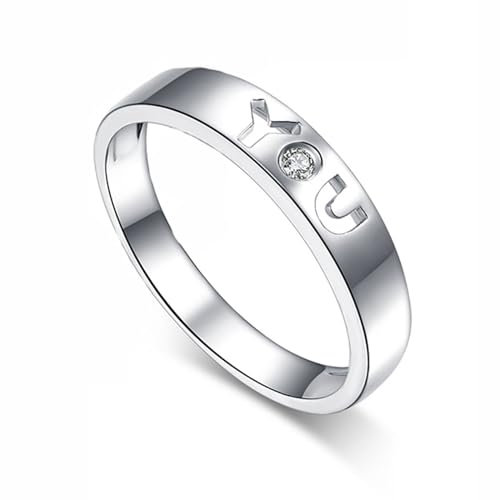 Herren Ringe Breit, Ehering Herren Platin 950 Platin Liebe Lab Diamant Weiß Rundschliff VVS mit Größe 58 (18.5) Npassbar für Abschlussball