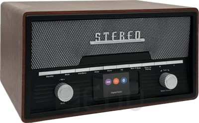 Denver MDA-525DW Retro Musiksystem – DAB+ Radio, FM, CD, Bluetooth, AUX & USB – 2 x 50W Lautsprecher, Farbdisplay & Weckfunktion – Nostalgisches Design mit modernem Sound