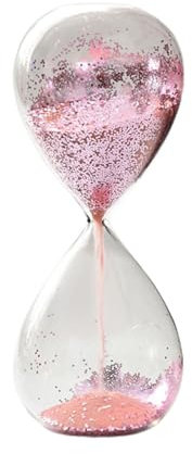 MagiDeal Goldene glitzernde Sanduhr aus Glas – Dekorative, handgefertigte Sanduhr als Timer für Zuhause, Büro, Schreibtisch-Dekoration und Geschenk