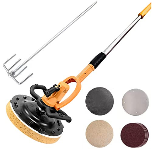 LZDOYY Levigatrice elettrica per cartongesso, levigatrice per cartongesso da 1680 W, levigatrice per soffitto a Parete con Manico allungabile, 6 velocità variabili 280-2800 min, Luce LED,110V