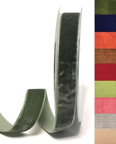 s.dekoda Dekoband Samt 10m x 20mm Grün Samtband Samtborte Schleifenband [DS 2296-505]