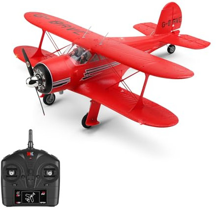 Dodoore RC Plane A300 Remote Control Plane Brushless 2.4GHz 6G Level Flight 3D Stunt Mode 6-Axis Gyroscope LED Lights Low Battery Alarm Gliding Aircraft Fixed Wing Gift for Kids Adults Red