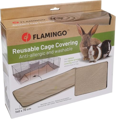Flamingo Nagerdecke Riley Taupe – 140x70 cm, Weiche und Langlebige Decke für Kaninchen, Meerschweinchen, Chinchillas und andere Kleintiere