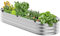 VEVOR Jardinière 1195x585x270 mm Lit de Jardin Surélevé Métal Galvanisé Bac de Plantation Ovale Fond Ouvert pour Cultiver Fleurs Herbes Plantes Succulentes dans Jardin Terrasse Patio Balcon, Argent
