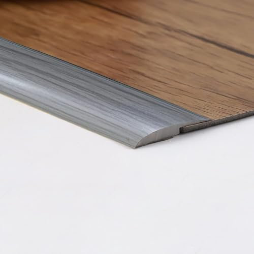 2M 5mm Self Adhesive Carpet Edge Strip PVC Floor Transition Strips Door Threshold Edging Trim Laminate Door Floor Strip,Grey Wood Grain,2pcs Backing Adhesive