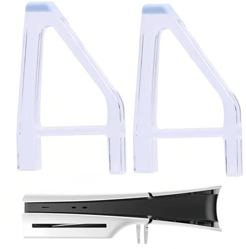 FunWorth Support pour PS5 Slim Disc Edition - Pieds de refroidissement horizontaux transparents compatibles avec console Sony PS5 Slim, support facile à installer avec stabilité et ventilation