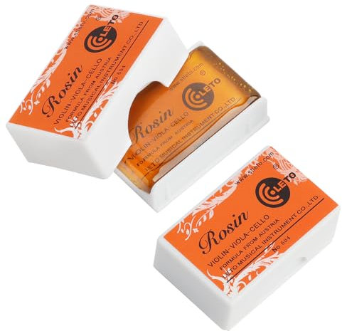 2 Piezas Colofonia para Violín y Viola, Resina Violin,Colofonias Natural Resina de Violín, Resina para Arco de Violin,Resina Transparente de Bajo Polvo para Otros Instrumentos de Cuerda (2PCS)