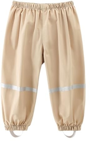 Dioshark Pantalon de Pluie pour Enfant Imperméable Surpantalon Réfléchissant Pantalon de Boue Coupe-Vent Léger Respirant Non Doublé avec Elastique Ski Randonnée Extérieure pour Garcon Fille 1-8 Ans
