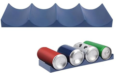 KEQAR Porta Bottiglie da Frigo, 1 Pezzi Organizer, Portabottiglie Universale in Plastica, Ferma Bottiglie per Frigorifero, Ripiani Frigorifero Universali, di Vino, Stile Europeo (Blu Scuro)