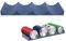 KEQAR Porta Bottiglie da Frigo, 1 Pezzi Organizer, Portabottiglie Universale in Plastica, Ferma Bottiglie per Frigorifero, Ripiani Frigorifero Universali, di Vino, Stile Europeo (Blu Scuro)