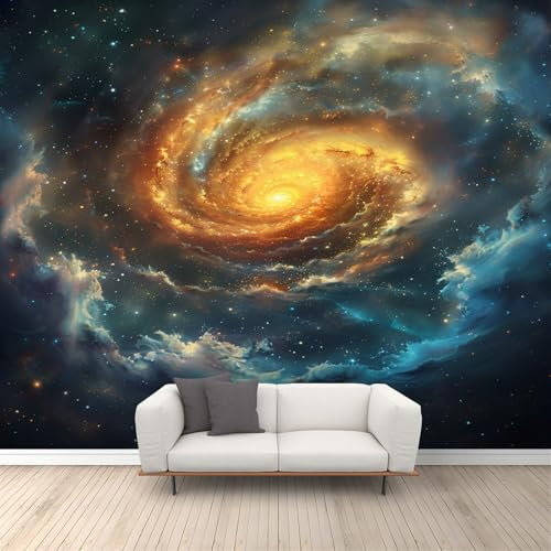 FACADUP Galaxy Murals, Milky Way Universe Space Wall Mural Wallpaper, Outer Space Galaxy Wallpaper for Living Room Bedroom Decor 232x158cm Fantasy Background Wall Decorative (Not Self-Adhesive)
