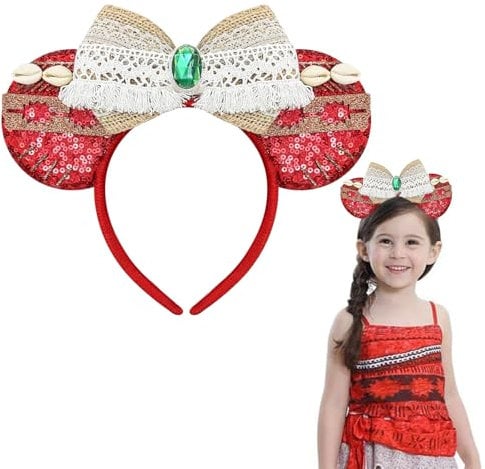 PXDUCN Di-sn-ey Ears, Mouse Ears, Mouse Ears Headband, 9.44 * 8.26INCH Shiny Bow Headband Birthday Party Decoration for Kids Girls Women Fancy Dress Costume Decoration