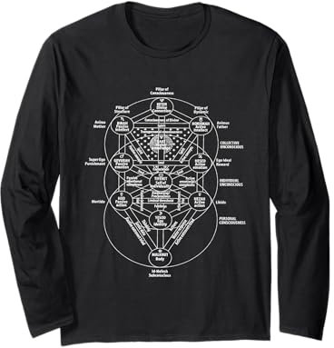 T-shirt arbre de vie Kabbale Judaïsme ésotérique 10 Sephirot Manche Longue