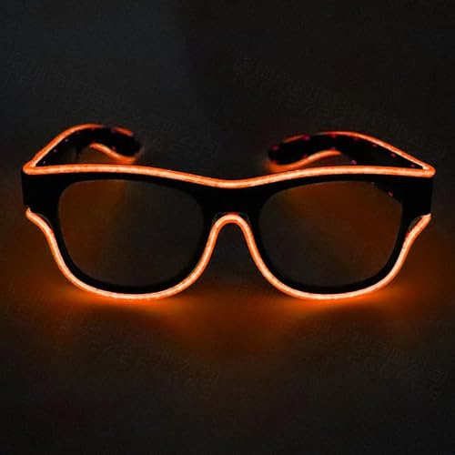 YUANYUYING LED-Brille, kabellose LED-Partybrille, USB-aufladbar – 3 Leuchtmodi (Dauerlicht/langsames/schnelles Blinken) | Leuchtende Sonnenbrille für Raves, Konzerte, Festivals