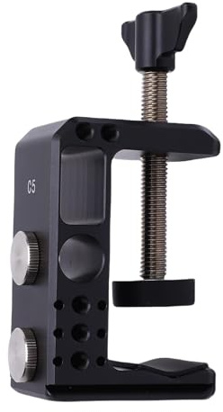 Luocute C Klemmschreiber -Kamera -Halterung, Aluminiumtisch C Klemm Desktop DSLR -Mount für Foto -Studio -Videokamera, 1/4 3/8 Zoll Löcherfotografie mit 38 Mm Schneller Release -Basis