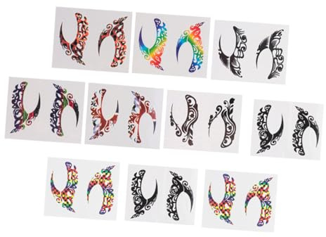 TOYZFRIENDY 10 Paar Festival Eyeliner Aufkleber Aus Papier Klebbar Lidschatten Sticker Für Mädchen Und Frauen Festival Make up Karneval Kostüm