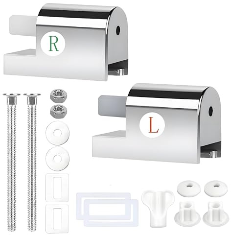 2 Stück WC Sitz Befestigung, Universal WC Scharniere mit Absenkautomatik | Toilettendeckel Halterung aus ABS mit Metall-Komponenten | Soft-Close Ersatzscharniere für Einfache Installation