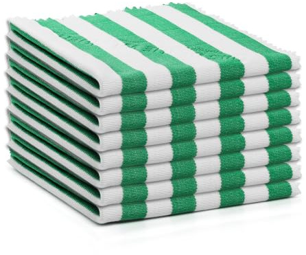 Das blaue Wunder | Brillant Premium Brillenputztuch 8er-Set | 20 cm x 20 cm | streifenfrei, fusselfrei, Bambus Reinigungstuch für Brillen | Brillentuch (1, grün)