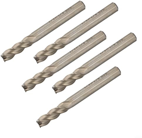 Opatiny 5er-Pack 1/4 Zoll 4 Flöte HSS CNC Schaftfräser TiAlN beschichtet 30 Grad RH Spirale zum Fräsen und Fräsen