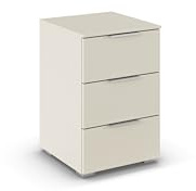 Rauch Möbel Alabama, Nachttisch, Farbe Beige, Maße 40x61x42 cm | Nachtkommode, 3 Schubladen, Soft-Close-Funktion, passend für Serie Alabama, für Schlafzimmer, Kinderzimmer, Gästezimmer