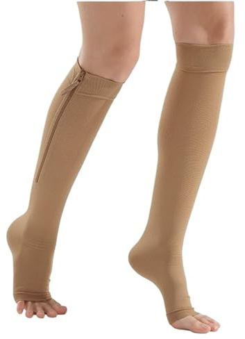 Calze A Compressione Con Cerniera Calzini elastici for tubo venoso a pressione da 32 mmhg for uomini e donne, protezione con cerniera, catena sportiva a compressione