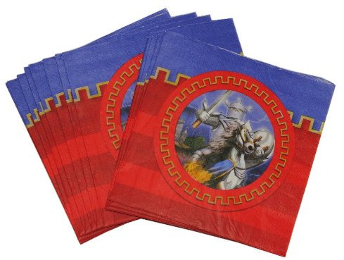 alles-meine.de GmbH 20 STK. Servietten Ritter - Ritterburg Geburtstag Serviette Kindergeburtstag Papier Pferd Burg Junge