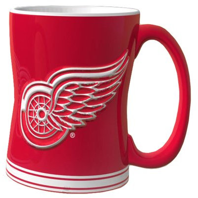 Boelter Brands NHL Detroit Red Wings Sculpted Relief Mug, 14-Ounce