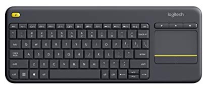 Logitech K400 Plus Tastiera Wireless Touch TV, Facili Controlli Multimediali e Touchpad Integrato, Layout Internazionale QWERTY - Nero