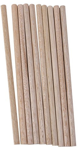 Lot de 10pcs 20cm x 8mm Bâtonnet Rond en Bois pour Loisir Créatif Bricolage Artisanat