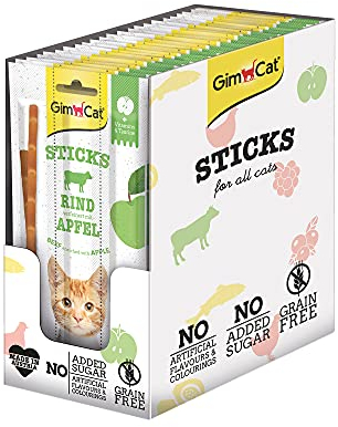 GimCat Superfood Duo-Sticks Rind & Apfel - Softer Kausnack mit hohem Fleischanteil und Vitaminen - 24 Packungen (24 x 3 Sticks)
