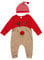 LUOEM Neonato Jungen Mädchen Weihnachten Langärmlig Nase Rot Karton, Rentier Pyjama Strampler Hut Set für 6-12 Monate (80 cm)