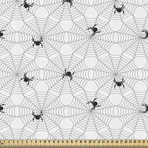 ABAKUHAUS Spinnennetz Gewebe als Meterware, Schwarzes Insektennetz, Schön Gewebten Stoff für Polster und Wohnaccessoires, 1M (148x100cm), Hellgrau Weiß Schwarz