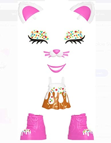 Mattel Cookie Swirl Lotta Looks Sprinkle Kitty Zubehör Stimmungsset mit 9 Plug/Play Teilen