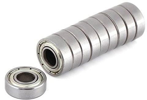 Doppelt abgeschirmte Miniatur Kugellager 698ZZ Stahl, 10 Stk. | Beidseitige Metallabschirmung für geringe Geräusche, Kohlenstoffstahl
