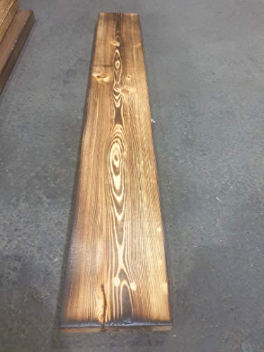 Grande Tavola in Legno Fiammato, 100 x 14,5 x 3 cm, Decorazione in Conifere, Set da 1