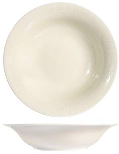 H&H Charme Set 6 Piatti Fondi, Porcellana, Ivory, 23cm