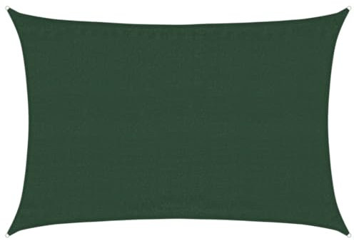 vidaXL Voile d'Ombrage Protection Voile Solaire Voile de Parasol Anti UV Jardin Patio Terrasse Balcon Extérieur 160 g/m² Vert Foncé 3,5x4,5 m PEHD