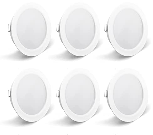 KYOTECH 6er Set LED Möbelleuchte 230V,3.5W LED IP44 G4 15mm Flache Möbel Einbaustrahler,3000K Warmweiß,Küchenhaube Leuchte,Badleuchte Einbauspot(Weiß)