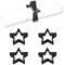 Echtwerk Serviettenring-Set aus Edelstahl, Stern-Design, Serviettenhalter, Serviettenschnallen, Universal, Tischdekoration für Hochzeiten, 7 x 3 cm, Black-Edition, 4 teilig