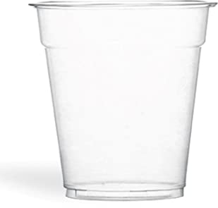 Party Warehouse – 50 x Clear Plastic Disposable 8oz (225ml) Drink Cups for Beer Water Coolers Camping BBQ Travel Parties and Events Recyclable Sleeve of Drinking Glasses