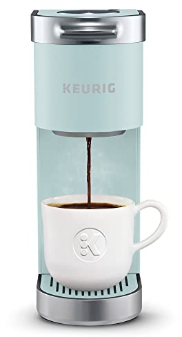 Keurig K-Mini Plus Single Serve K-Cup Pod Coffee Maker, with 6 to 12oz Brew Size, Stores up to 9 K-Cup Pods, Travel Mug Friendly, Misty Green