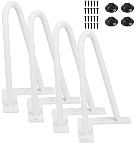 XUANYU Haarnadel Tischbeine aus Metall 4-er Set Höhe 20 cm (7,87'') Möbelfüße Weiß B Haarnadelbeine für Schrank Nachttisch Sofa