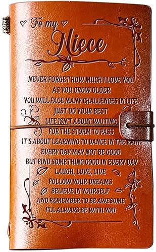 Hiipeenow Niece Gifts from Auntie 140 Pages Leather Journal Present