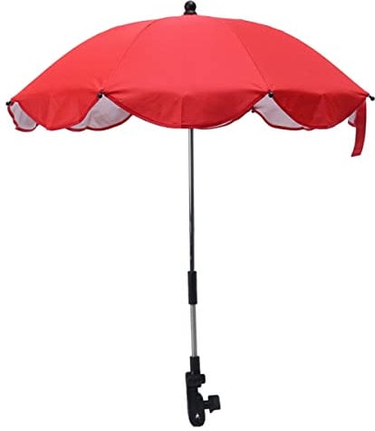 HOMSFOU Adjustable Angle Stroller Parasol Rain Cover for Pushchair Pram Umbrella Easy Install and Multi-Function Clip
